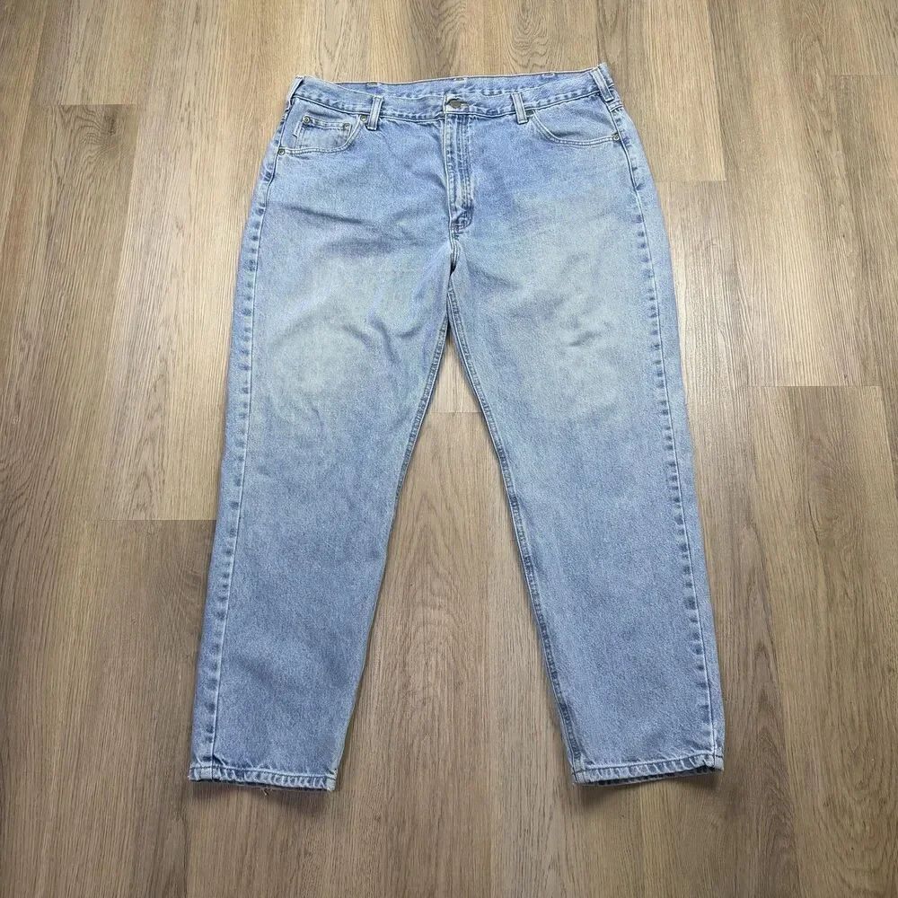 Carhartt Jeans Mens 42x30 Blue Stone Wash Denim Tapered Leg Regular Fit